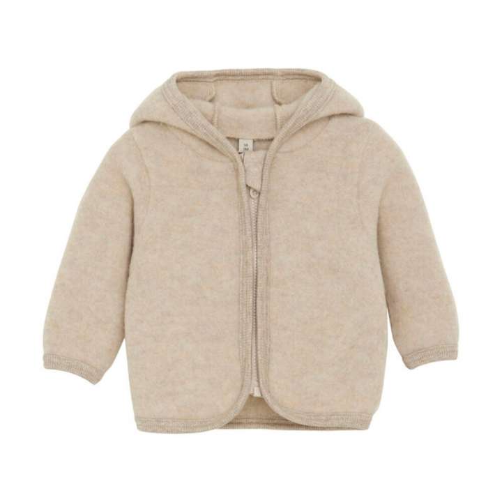 Priser på Cardigan m. Ører Uld Fleece - Camel Melange - 86