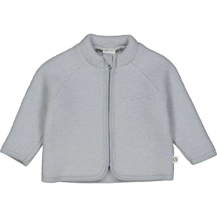 Priser på Woolly Cardigan i merinould fleece - Jasmin blue - 80/86