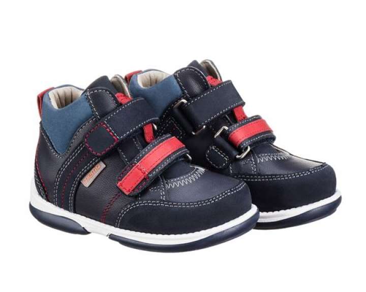 Priser på Memo Polo Junior sneakers, dark navy m/rød - velcrosko med ekstra støtte