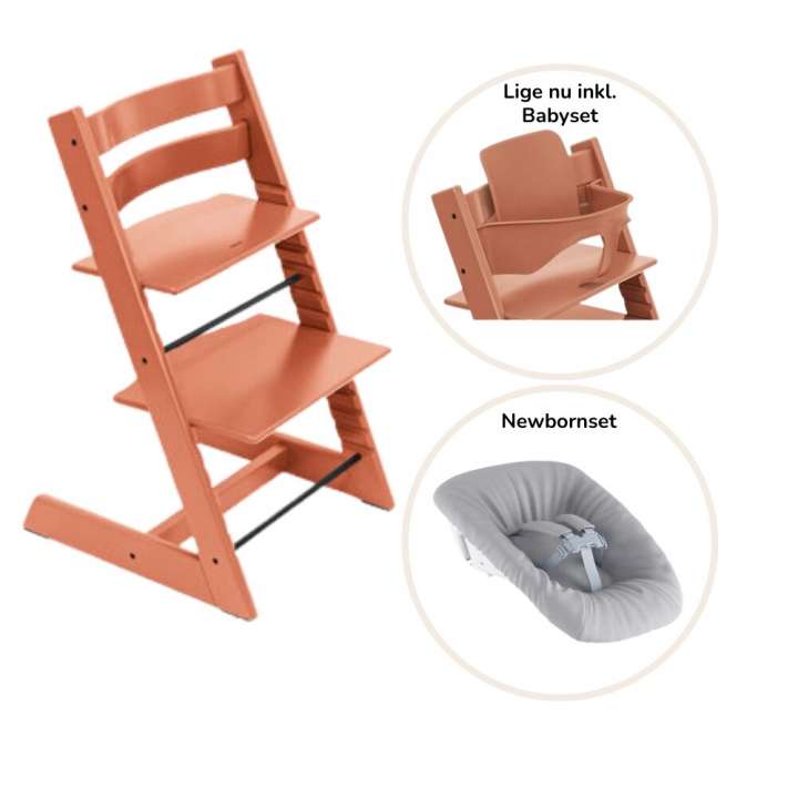 Priser på Tripp Trapp bundle - Højstol, Newborn sæt og babysæt - terracotta