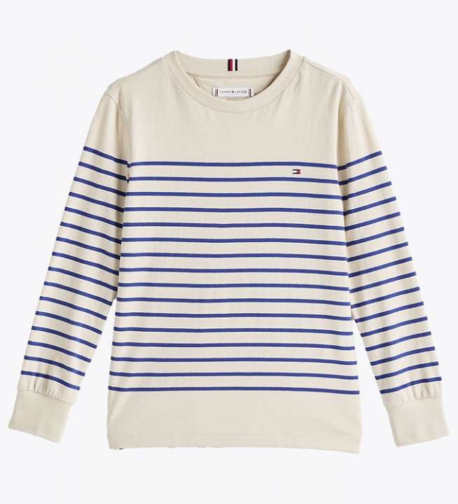 Priser på Tommy Hilfiger Bluse - Beige/Blåstribet