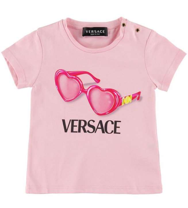 Priser på Versace T-shirt - Rosa m. Solbriller