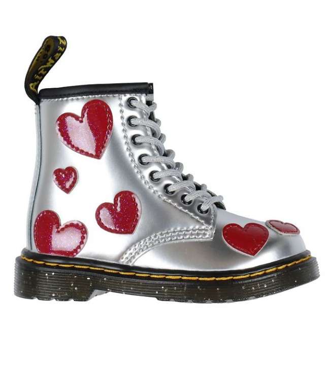 Priser på Dr. Martens Støvler - 1460 T - Silver Metallic+Bright Red/Patent