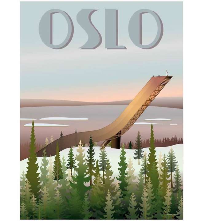 Priser på Vissevasse Plakat - 30x40 - Oslo Holmenkollbakken